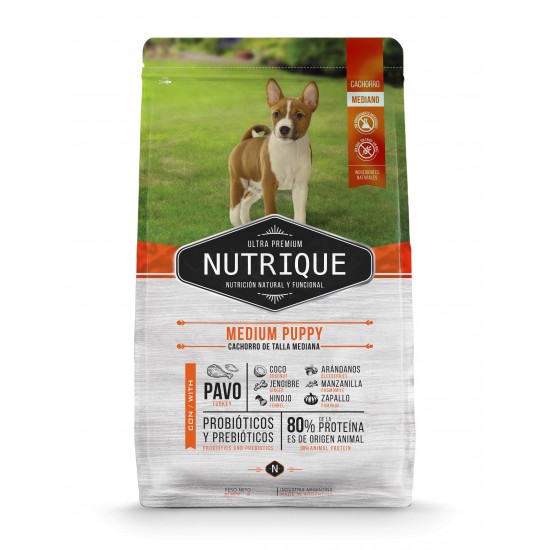 Nutrique Medium Puppy Perros Cachorros 12 Kg