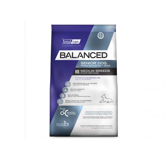 Vital Can Balanced Perro Senior Raza Mediana x 3 kg.