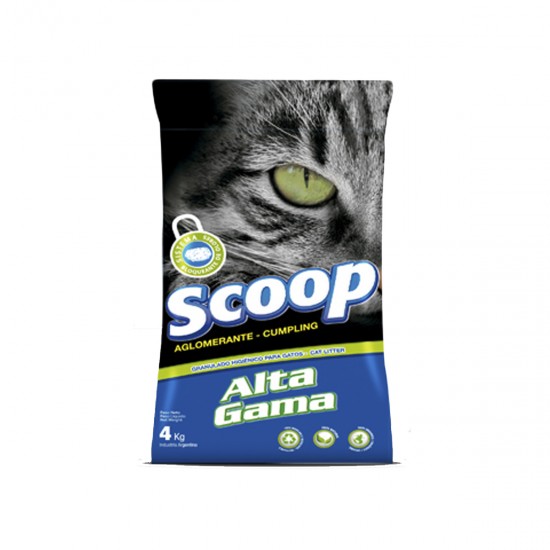 Granulado Higiénico para gatos Alta Gama Scoop x 4 kg